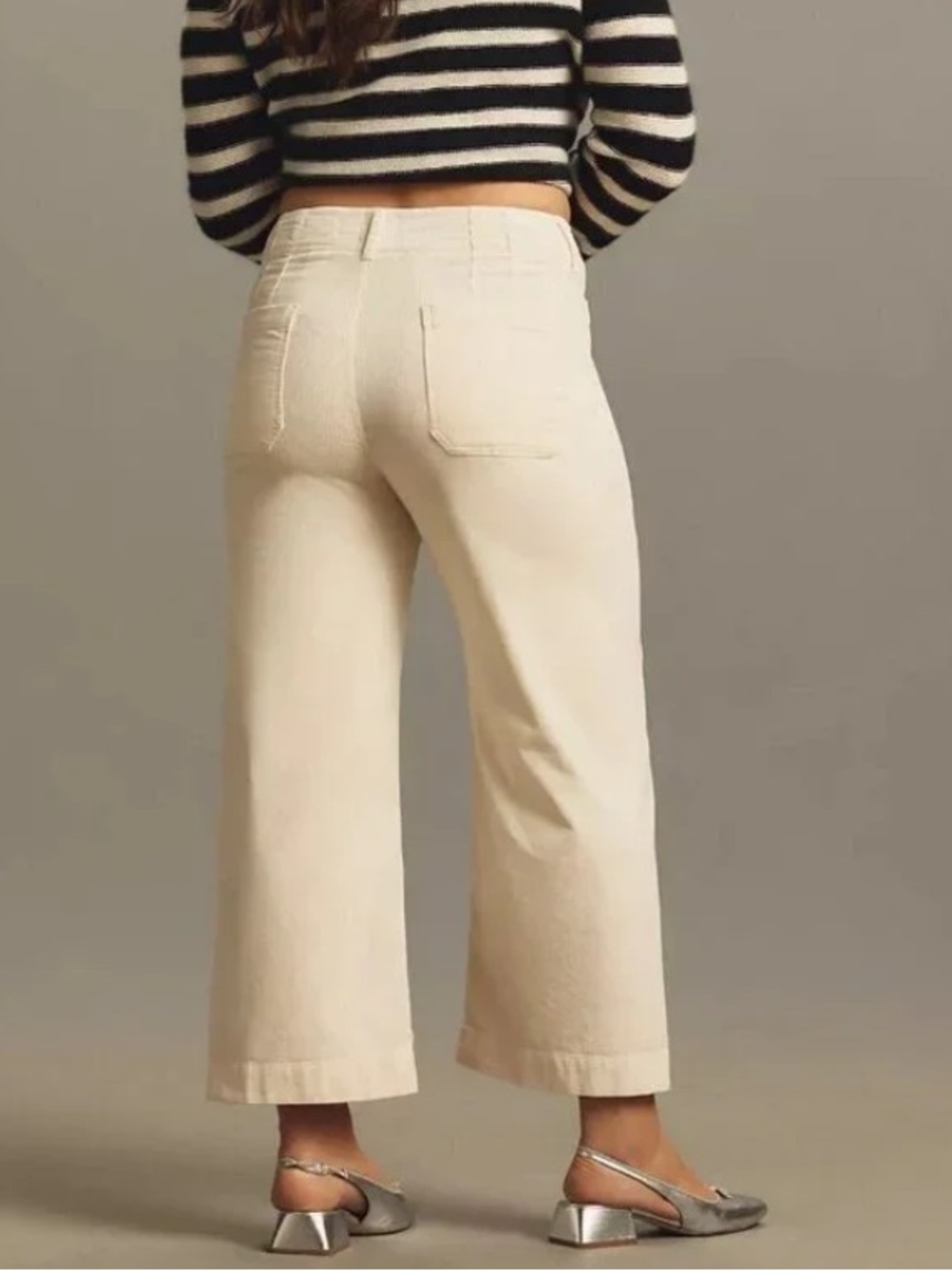 8 Items For Only $30 Cropped Wide-Leg Cream Pants - Women's - Picture 2 of 11